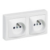 PRISE 2x2P+T HORIZ/VERT OTEO BLANC