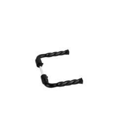 BEQUILLE DOUBLE PORTAIL TORSADE ALU NOIR CARRE 7