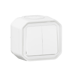 DOUBLE VA ET VIENT/POUSSOIR PLEXO 10A BLANC SAILLI