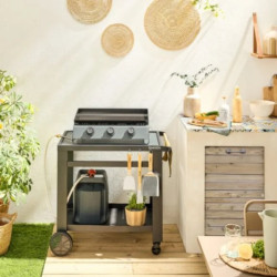 PLANCHA GAZ INVENTIV LAZULI NOIR 6KW 3 BRULEURS