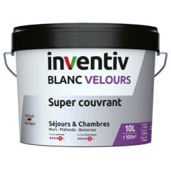 MONOCOUCHE MUR/PLAFOND INVENTIV BLANC VELOURS 10L
