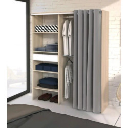 KIT DRESSING BALI + RIDEAU GRIS 143.5x181.9x48cm