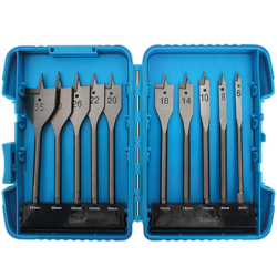 COFFRET 10 MECHES PLATES BOIS DURS LEMAN 6 A 35MM