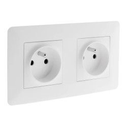 DOUBLE PRISE 2P+T ARTEZO 16A BLANC