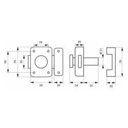 VERROU VSPM BT CYL Ø21x35mm 3CL V SB2