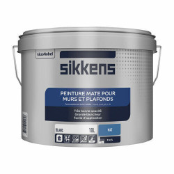 PEINTURE SIKKENS MATE MURS/PLAFONDS BLANC 10L