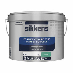 PEINTURE SIKKENS VELOURS MURS/PLAFONDS BLANC 10L