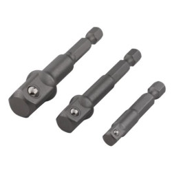1 LOT DE 3 ADAPTATEURS HEX 1/4-3/8-1/2