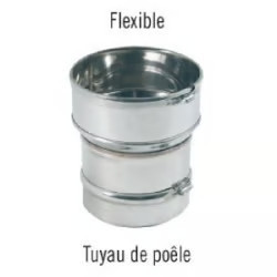 RACCORD INOX POELE TUB. FLEXIBLE 139/180 + BAGUE