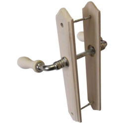 Ensemble de poignée de porte en bois brut, entraxe 195mm