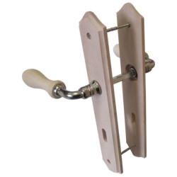 Ensemble de poignée de porte en bois brut, entraxe 195mm