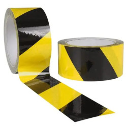 RUBAN SIGNALISATION ADHESIF 50mm 33m JAUNE/NOIR