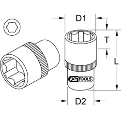 DOUILLE 1/4 6P KSTOOLS 4mm