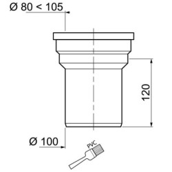 MANCHON DE WC DROIT D100
