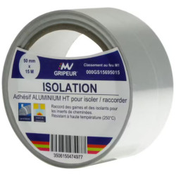 ADHESIF ALUMINIUM 40mic 50mm 15m M1 HT 250°C