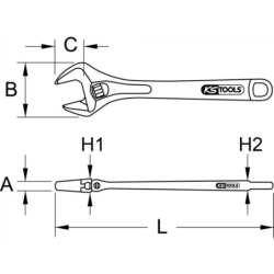 CLE MOLETTE GRADUEE 28mm 10 POUCES 250mm