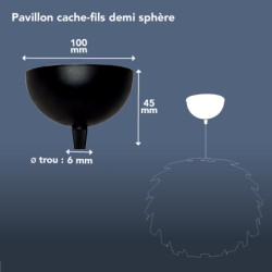 PAVILLON METAL ROND D.100MM BLANC