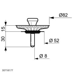 PANIER BONDE EVIER D82 INOX