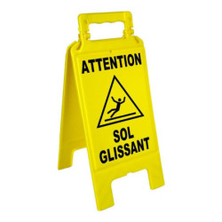 CHEVALET DE SIGNALISATION JAUNE SOL GLISSANT