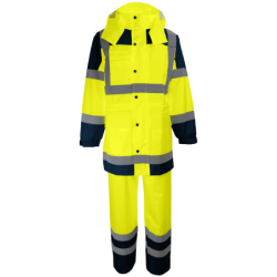 ENSEMBLE PLUIE HI/VI JAUNE FLUO/BLEU L