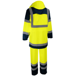 ENSEMBLE PLUIE HI/VI JAUNE FLUO/BLEU L